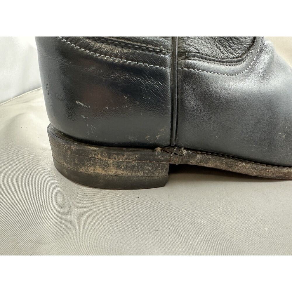 Vintage Justin L 3057 Women's Navy Leather Roper Cowboy Boots Size 6B - Picture 7 of 9